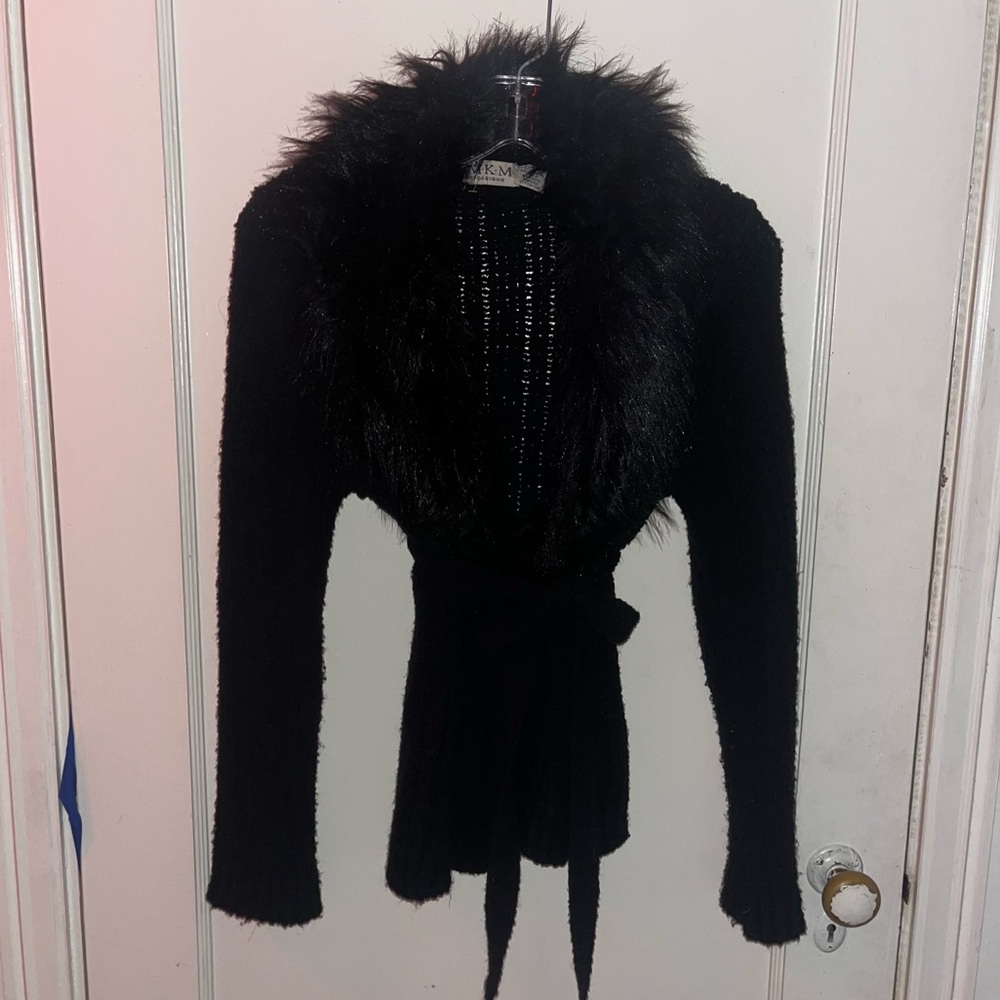 MKM Designs Black Fur Sweater